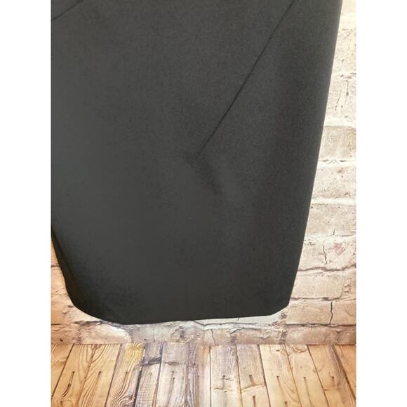 DKNY Midi Dress Womens 4 Pink & Black Colorblock Ruffle Shoulder Sheath Career - Picture 9 of 15